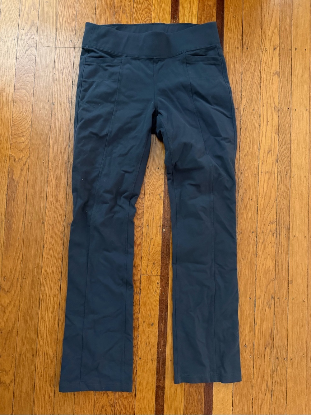 Athleta high rise trouser stretch pants S small dark gray straight EUC